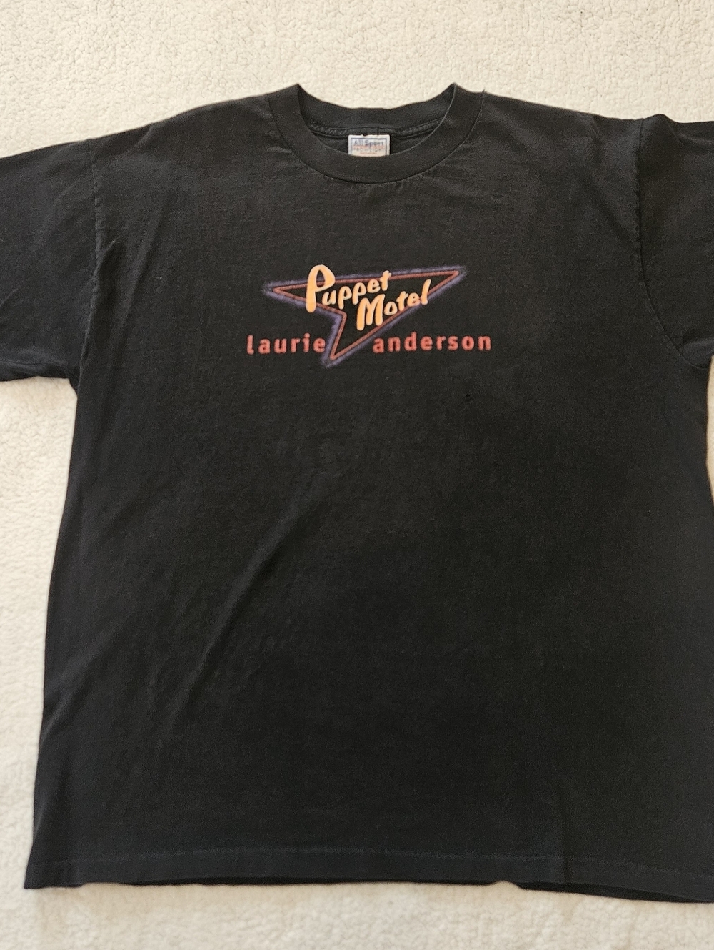VINTAGE RARE 90s LAURIE ANDERSON T-SHIRT PUPPET Motel Plug In Voyager XL